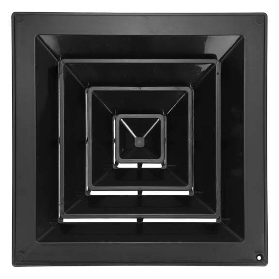 Uxcell 16 x 16 Inch Square Air Vent Cover, Plastic Air Return Grille Diffuser, Black