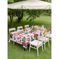 thumbnail image 4 of Outdoor Tablecloth with Umbrella Hole for Patio/Picnic/Party/Camping, Pink Children's Day Waterproof Table Cloth Rectangle Table Cover Washable, Car Tree Stars Modern Abstract Art Cartoon (60"x 120"), 4 of 8