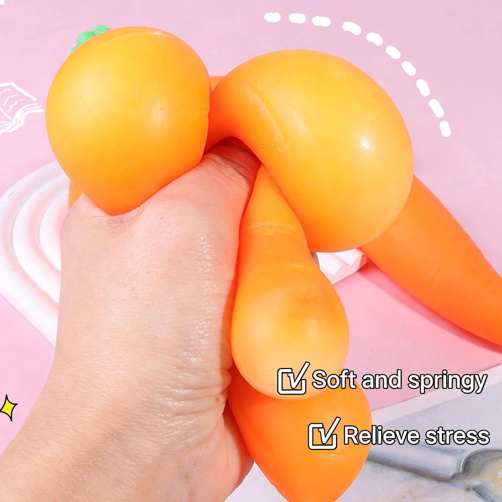 Giant Carrot Squishy Stress Ball, Jumbo Squishy Vegetable Ultra Squishy and Moldable Slow Rise Relaxing Sensory Fidget Stress for Anxiety Relief Orange