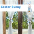 thumbnail image 4 of Easter Bunny Plush Hug Dolls, Couple Cute Bunny Decorations With Green Leaves For Easter Tree, Curtain Tiebacks, Curtain Decor, Home Atmosphere Layout - 2Pcs, 4 of 6