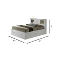 thumbnail image 3 of Maklaine Traditional Wood Queen Bookcase Storage Platform Bed in White, 3 of 3