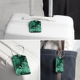 thumbnail image 6 of Square PU Leather 2 Pack Travel Tag - Bag Tag - Suitcase Tag with Privacy Cover and Stainless Steel Ring - Suitable for Travel, Backpack, and Handbag Tropical Leaves, 6 of 7
