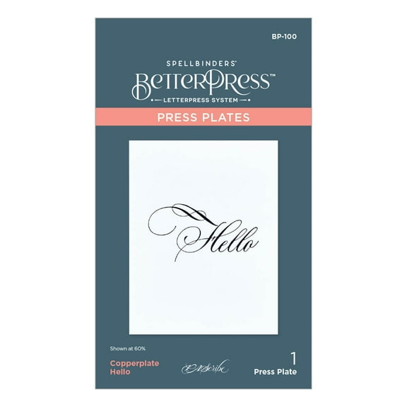 Spellbinders Press Plate By Paul Antonio-Copperplate Hello