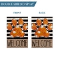 thumbnail image 3 of Sm:)e Paw Print Fall Garden Flag 12x18 Inch Double Sided Outside, Autumn Pumpkin Maple Leaf Welcome Stripes Yard Outdoor Flag, 3 of 7