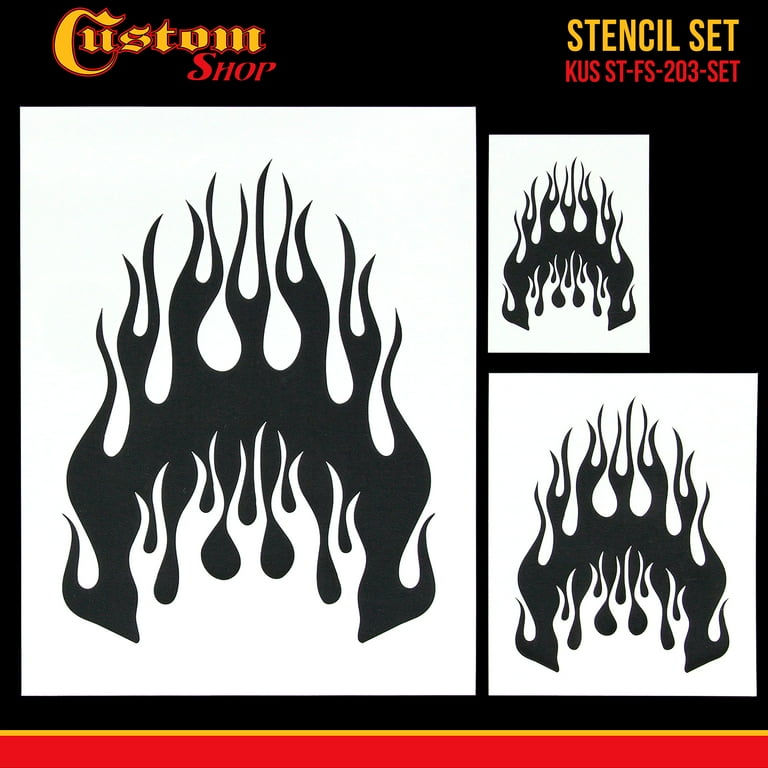 Airbrush Flame Licks Stencil Set (Flame Licks Design #1 in 3 Scale Sizes) - Laser Cut Reusable Templates - Walmart.com airbrush-flame-licks-stencil-set-flame-licks-design-1-in-3-scale-sizes-laser-cut-reusable-templates-walmart-com
