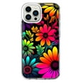 thumbnail image 1 of MUNDAZE Apple iPhone 13 Pro Max Shockproof Clear Hybrid Protective Phone Case Neon Rainbow Glow Colorful Abstract Flowers Floral Cover, 1 of 5