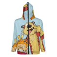 thumbnail image 2 of Calvin And Hobbes Full Zip Hoodies Hooded Long Sleeve Jacket Lightweight Sweatshirt Warm Winter Coats 3XL, 2 of 6