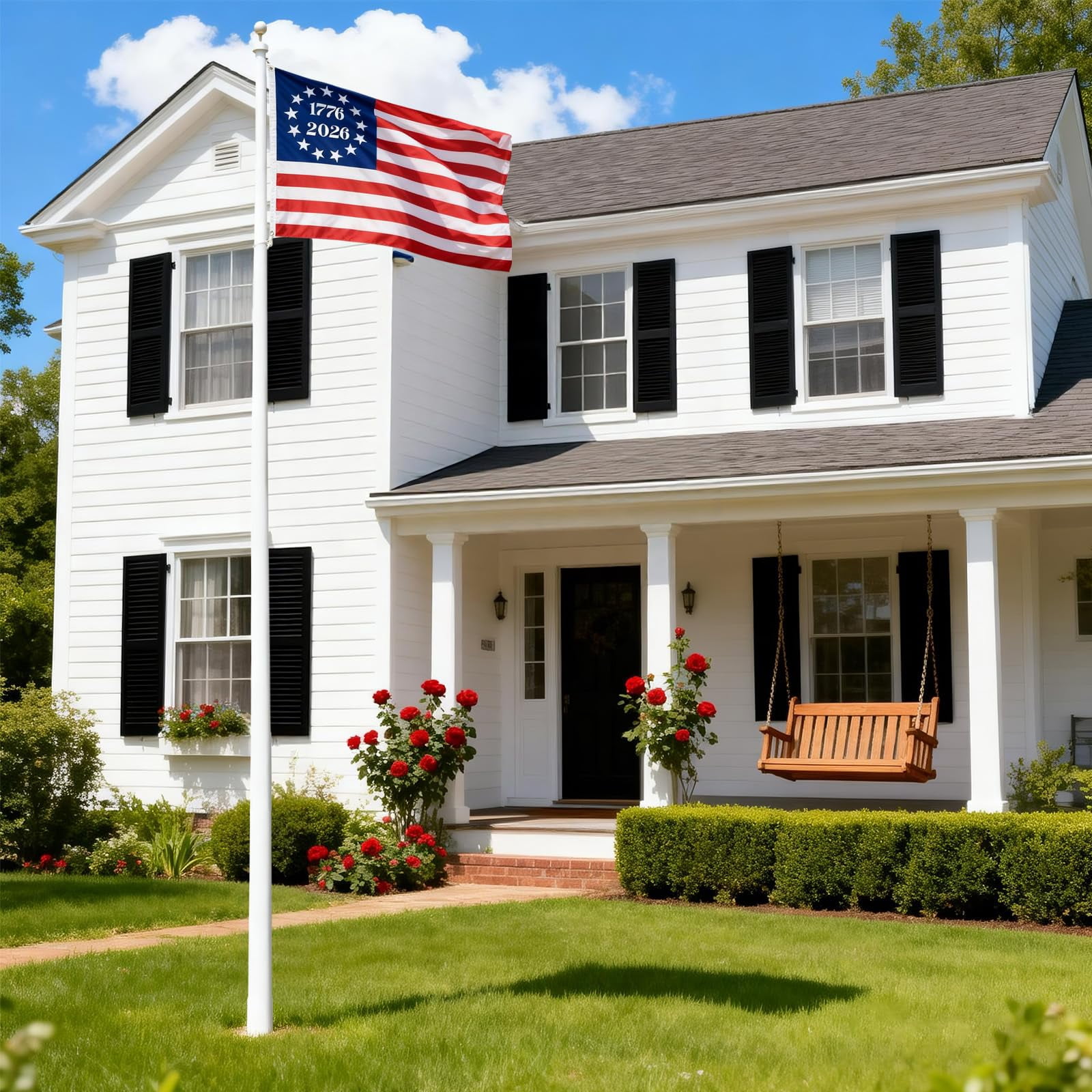 1776 Bennington 250 Anniversary USA Flag 3x5 ft Outdoor Embroidered Betsy Ross Flags 13 Colonies US 2026 American Flag Heavy Duty with 2 Brass Grommets