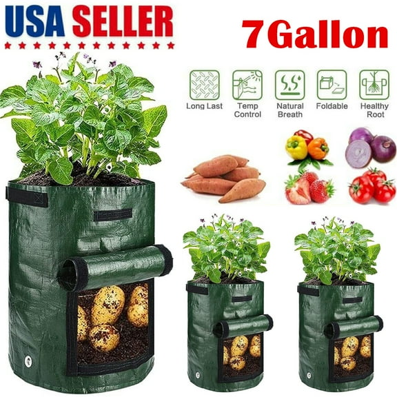 Yuniba 7 Gallon Vegetable Garden Grow Bags (3 Count)