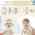 thumbnail image 4 of Wiher Baby Ear Muffs, 2-in-1 Baby Headphones for Noise Protection, Adjustable Noise Cancelling Headphones for Children 0-48 Months, Dual Wearing for Sleep, Plane, Outdoor Travel, White, 4 of 8