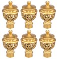 thumbnail image 1 of REOFLYUP 6PCS Drapery Rod Ends Plastic Decorative Caps for Bedroom and Dining Room in Golden, 1 of 5
