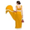 thumbnail image 4 of Women's Georgette Partywear Saree Ruffle Frill Sari with Readymade Blouse , Color: Dark Yellow | Size: 38, 4 of 6