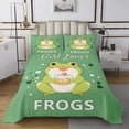 thumbnail image 1 of Erosebridal Child Frog Coverlet Set Queen, Cake Dessert Bedding Set, Kawaii Cartoon Decor 3pcs, 1 of 5