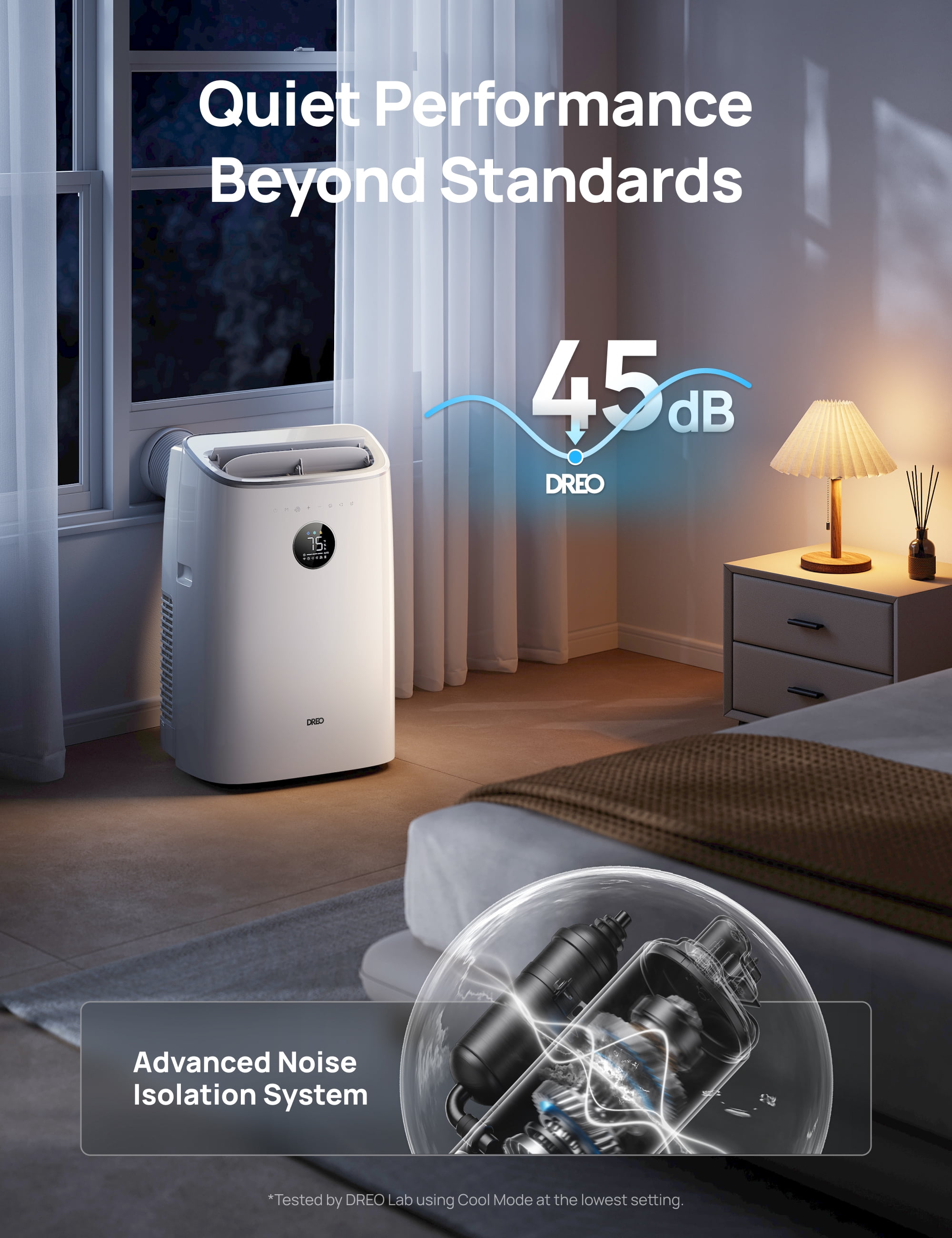DREO Portable Air Conditioner 319S, 10000 BTU ASHRAE (6000 BTU DOE) Smart AC Unit for Bedroom with Drainage-free Cooling, Fan&Dehumidifier 3 in 1, APP/Voice/Remote, Quiet Standing AC for Room Indoors