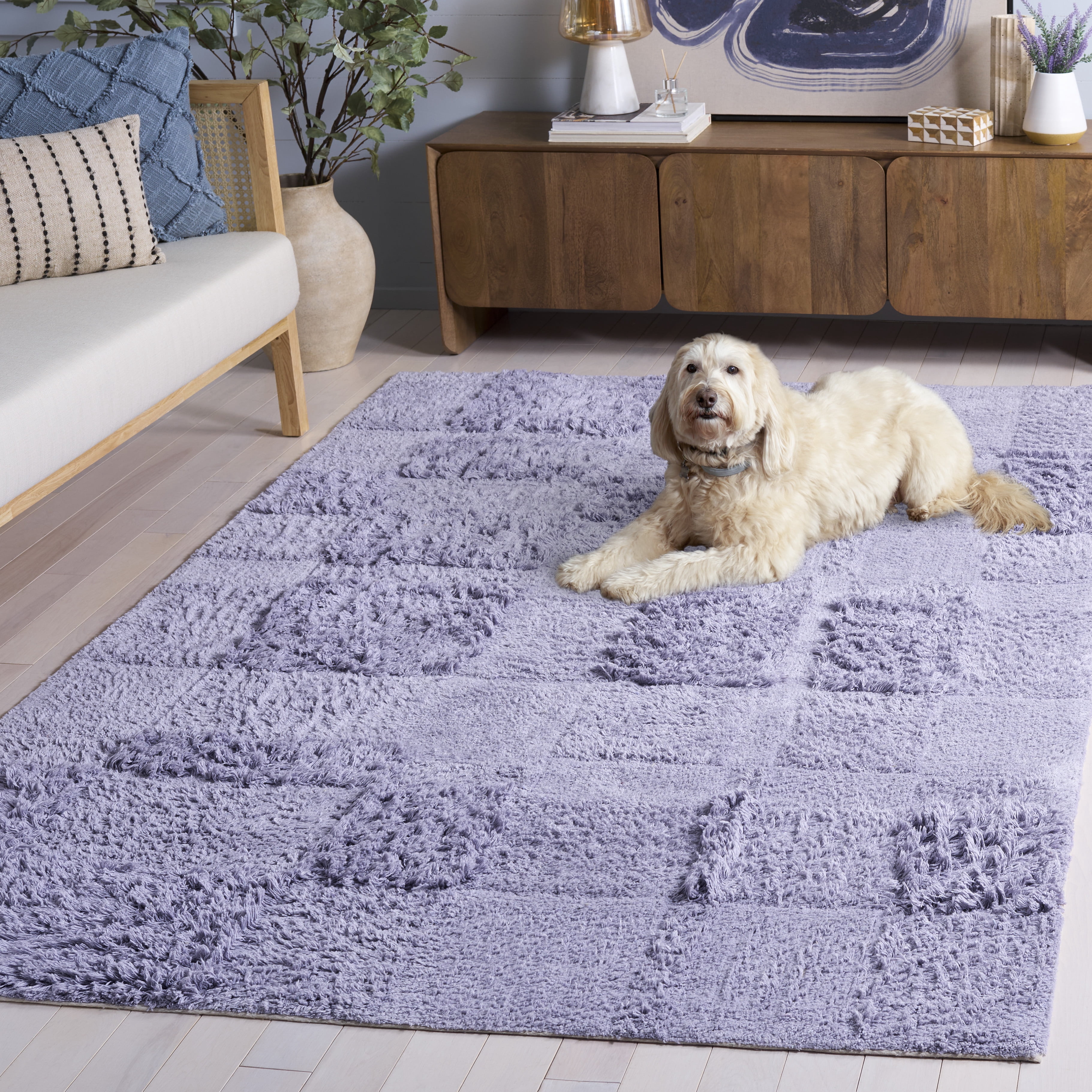 Safavieh Easy Care Crane Geometric Machine Washable Area Rug, Lilac, 8' x 10'