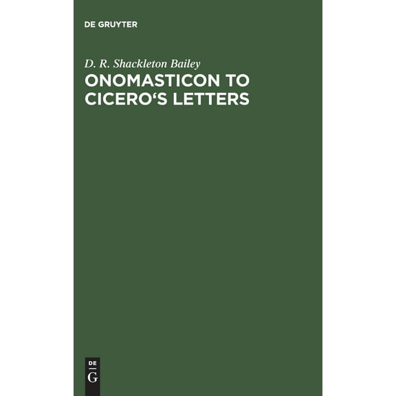 Onomasticon to Cicero's Letters (Hardcover)