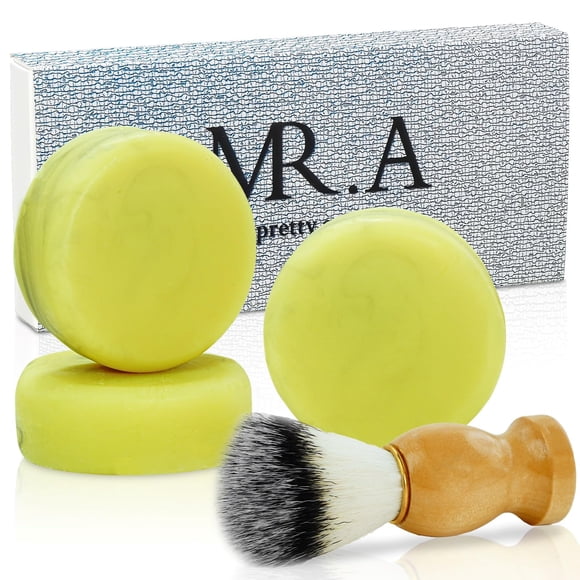 Jabón de afeitar MR.A para hombre, piel sensible, sin perfume, paquete de 3