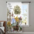 thumbnail image 3 of Spring Flowers Sheer Curtains 84 Inches Long, Farmhouse Garden Hydrangea Sunflowers Bunny Light Filering Curtains, Breathable Simi Curtain Privacy Drapes for Living Room Bedroom Window Treatment, 3 of 9