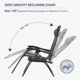 thumbnail image 6 of BELLEZE Zero Anti Gravity Reclining Gray Chairs Set of 2 Tray Cup Holder Mobile Device Slot Holder Outdoor, 6 of 7