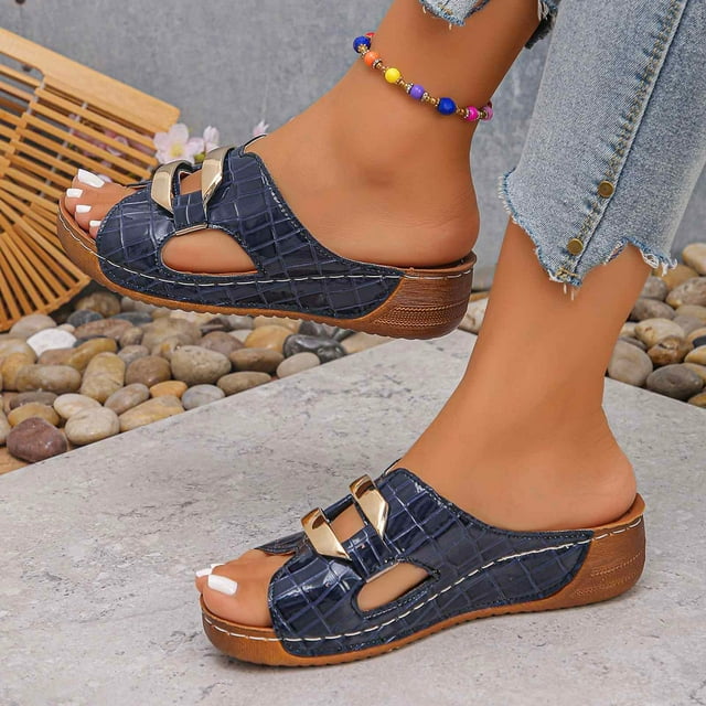 WILLBEST Sandalias De Piso Para Mujer, Informales, Transpirables, Con Punta Abierta Y Tacón De Cuña, Para Primavera, Verano Y Otoño, Cómodas Y Ligeras Para El Día A Día.