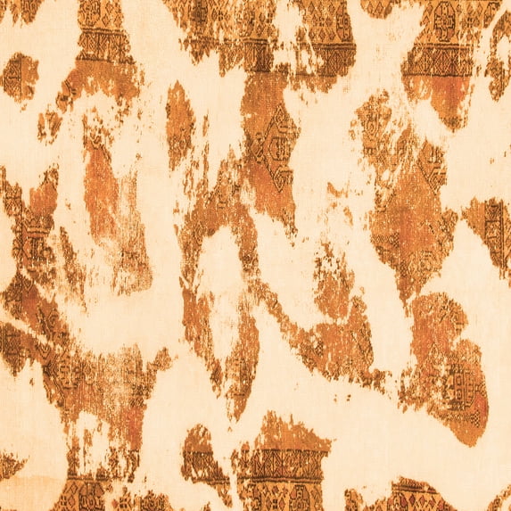 Ahgly Company Indoor Square Oriental Orange Modern Area Rugs, 5' Square