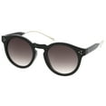thumbnail image 2 of sunglassLA - Metal Temple Keyhole Bridge Neutral-Colored Lens P3 Round Sunglasses 50mm - 50mm, 2 of 4