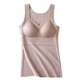 thumbnail image 4 of GJSYRH Women Winter Warm Base with Built in Bra,Seamless V Neck Underwear Vest,High Stretch Thicken Sleeveless Lined, 4 of 9