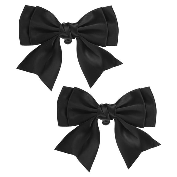 Uxcell 2-Pack Bow Shoe Clips, Satin Elegant Detachable Shoe Buckle Cute Bowknot Shoes Clip for Women [Black]