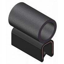Trim-Lok Trim Seal, 25 ft L,Black, PVC, 7/32 in W 5M062B3X1/16C-25