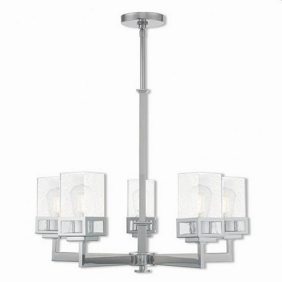 Modern Traditional Five Light Chandelier-Polished Chrome Finish Bailey Street Home 218-Bel-2513182