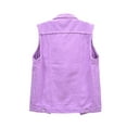 thumbnail image 4 of Frontwalk Ladies Casual Button Down Jean Vest Women Tassels Denim Distressed Vests Summer Plus Size Sleeveless Jackets, 4 of 9