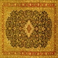 thumbnail image 1 of Ahgly Company Machine Washable Indoor Square Medallion Yellow Traditional Area Rugs, 5' Square, 1 of 4