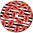 thumbnail image 1 of FMSHPON Lips on a BlackWhite Xmas Christmas Tree Skirt Stand Mat for Holiday Party Decoration Indoor Outdoor 48 inches, 1 of 3