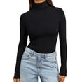 thumbnail image 3 of TrdSipl Women's Long Sleeve Shirts Turtleneck Slim Fit Tops Fall Winter Warm Up Underwear Tops Soft Stretchy Basic Layer Tee Shirt, 3 of 8