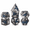 Gunmetal Blue Dragon, variant on DND Dice Set 7Pcs Polyhedral Metal Dice, Black Green Dragon RPG Dice with White Numbers for Dungeons and Dragons Games