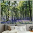 thumbnail image 2 of PRATYUS  Woodland Tapestry, Bluebells in Wepham Woods Landscape Flowers Rural Countryside Woodland, Wide Wall Hanging for Bedroom Living Room Dorm Painting, 2 of 6