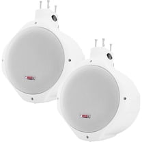 Pyle 8” Wakeboard Tower Speakers – 300W Dual Waterproof Marine Subwoofer Speakers with 1” Tweeter, 2-Way Bullet-Style Boat Audio System with Mounting Brackets, White (Pair)