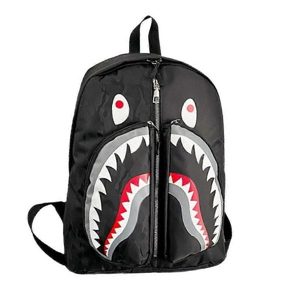 Graffiti Shark Backpack Personalized School Bag Bookbag Travel Bag Casual Daypack Halloween Christmas Birthday Gift for Teens Men Women NO.6926