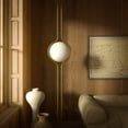 thumbnail image 6 of Ozarke Modern 1 Globe Floor to Ceiling Light Metal Acrylic Ball Modern Lighting for Living Room, Home Office, Home Decor Ceiling Floor Lamp - Warm 3000K, 6 of 11