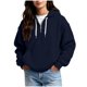 thumbnail image 1 of Ounisa Womens Hoodies Casual Long Sleeve Drawstring Waffle Pullover Tops Loose Hooded Sweatshirt with Pocket, 1 of 8