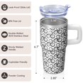 thumbnail image 3 of Stainless Steel 20oz Geometric Pattern Double Wall Tumbler with Handle, Insulated Travel Coffee Mug Leak Proof Straw, 3 of 5