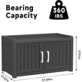thumbnail image 4 of FICARTS Double - Door Shoe Cabinet with Storage Bench - Waterproof, UV - Resistant, Adjustable Shelves - Black, 4 of 9