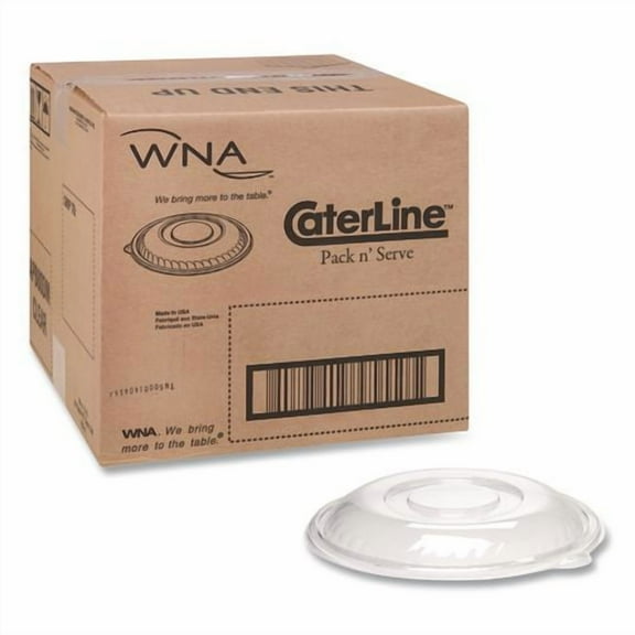 Caterline Pack n' Serve Plastic Lids, Dome Lid, 12" Diameter x 1.5" h, Clear, 25/Carton | Bundle of 2