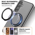 thumbnail image 2 of Allytechgroup Magnetic Case for Samsung Galaxy S23, Built-in Invisible 360° Rotatable Kickstand, Compatible with MagSafe, PU Leather Slim Shockproof Protective Phone Case Cover, Grey, 2 of 6