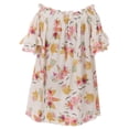 thumbnail image 2 of Big Girls' Floral Unicorn Off Shoulder Birthday Party Flower Girl Dress Gold 6 XL (R197-06), 2 of 4