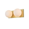 thumbnail image 6 of Living District Jaylin 2-Light Iron & Glass Bath Sconce in Brass/Frosted White, 6 of 6