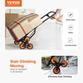 thumbnail image 2 of VEVOR Stair Climbing Cart, 440 lbs Capacity Stair Climber Hand Truck and Dolly, Heavy-Duty Folding Trolley Cart with Dual Handle, 6 Wheels & 2 Elastic Ropes for Home Office Shopping Moving Warehouse, 2 of 9