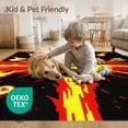 thumbnail image 4 of ODIKA 5'x7' Washable Area Rug Non-Slip, Low Pile, Stain Resistant Alfombra Gamepad Burst Motif Gamer Glowing Border Cracked Field for Guest Room, Lounge, Apartment, 4 of 7