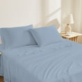 thumbnail image 4 of Purity Home Organic Cotton Percale Twin-XL Bedsheet Set, 3-Piece Breathable, Cooling, Lightweight Bedding, Soft, Light Blue, 4 of 9
