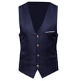 thumbnail image 2 of Flmtop Plus Size Formal Men Solid Color Suit Vest Single Breasted Business Waistcoat, 2 of 8